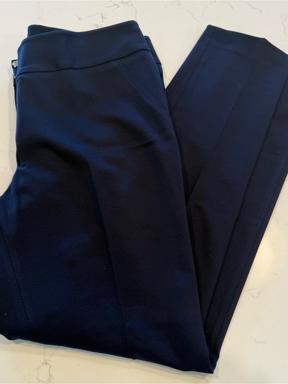 Vince Camuto Women’s Navy Dress Pants Sz 10 Straight Leg Flat Front Stretch EUC